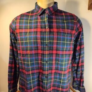 L.L.Bean Relaxed Fit Large Women's VTG Plaid Flannel Long Sleeve